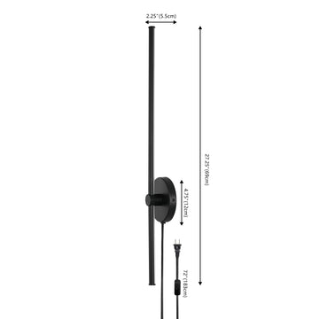 Anton 27.25" Modern Minimalist Iron Adjustable Bar Integrated LED Plug-In Sconce - JONATHAN Y